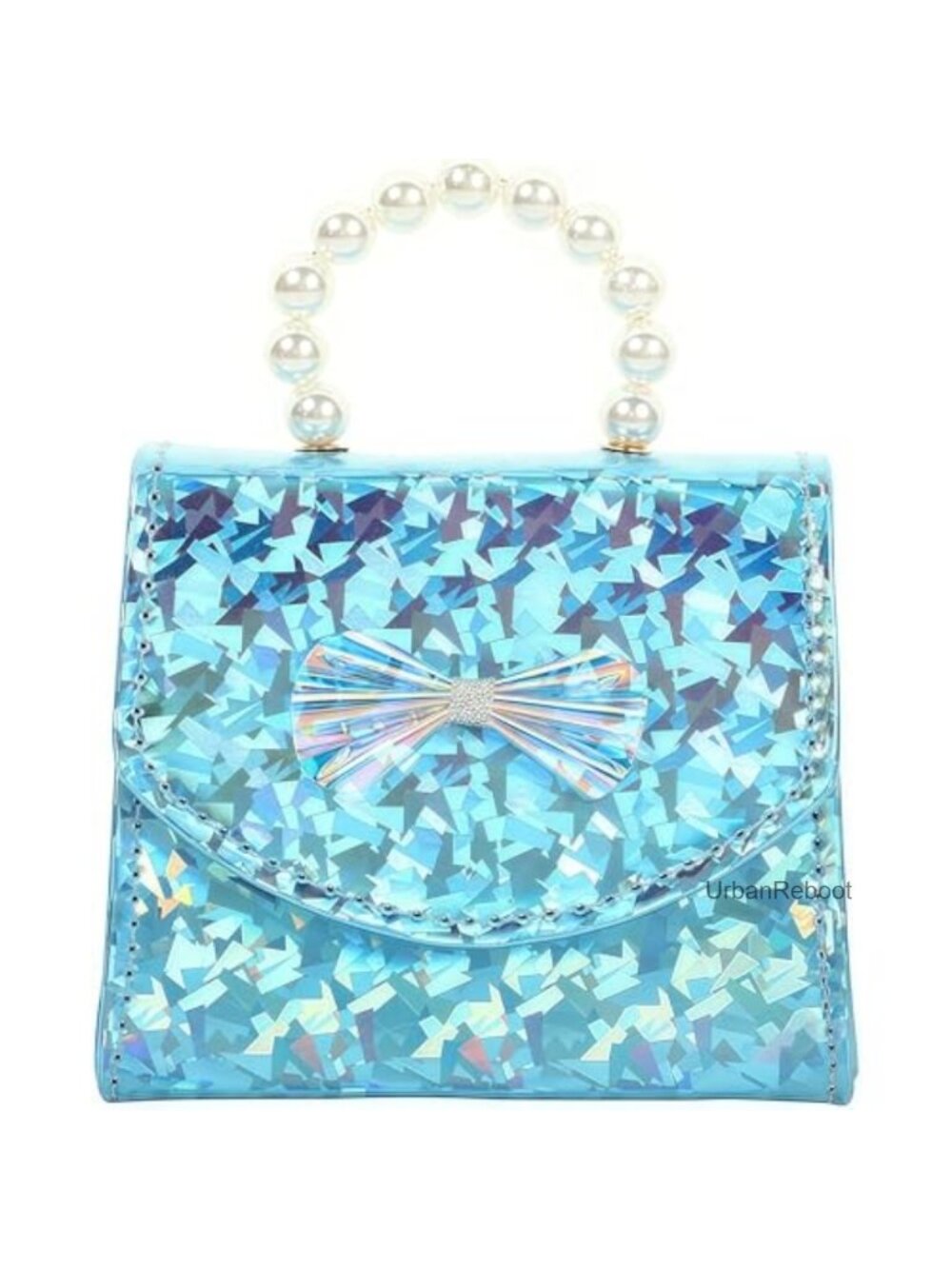 Girls Mini Purse PU Leather Pearl Handle Crossbody Bag Kids Handbag